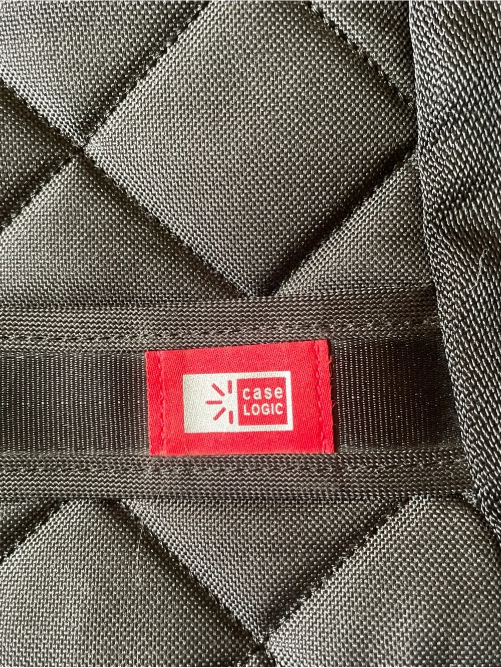 Men's Black Quilted Backpack with Red Accent - Casual Everyday Carry